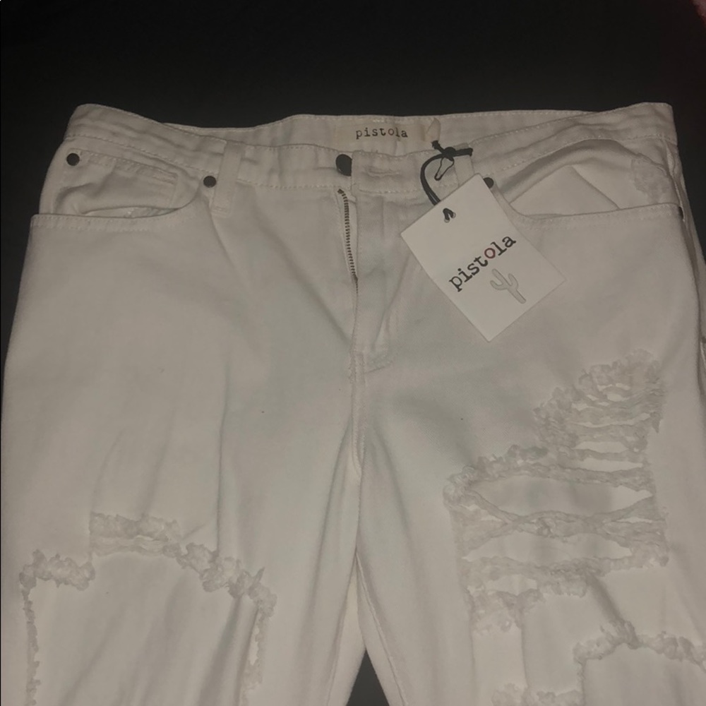 White ripped boyfriend jeans